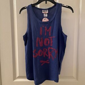 Junk Food I'm Not Sorry Tank Top Purple Cotton USA Girls Size XL 12 years NWT